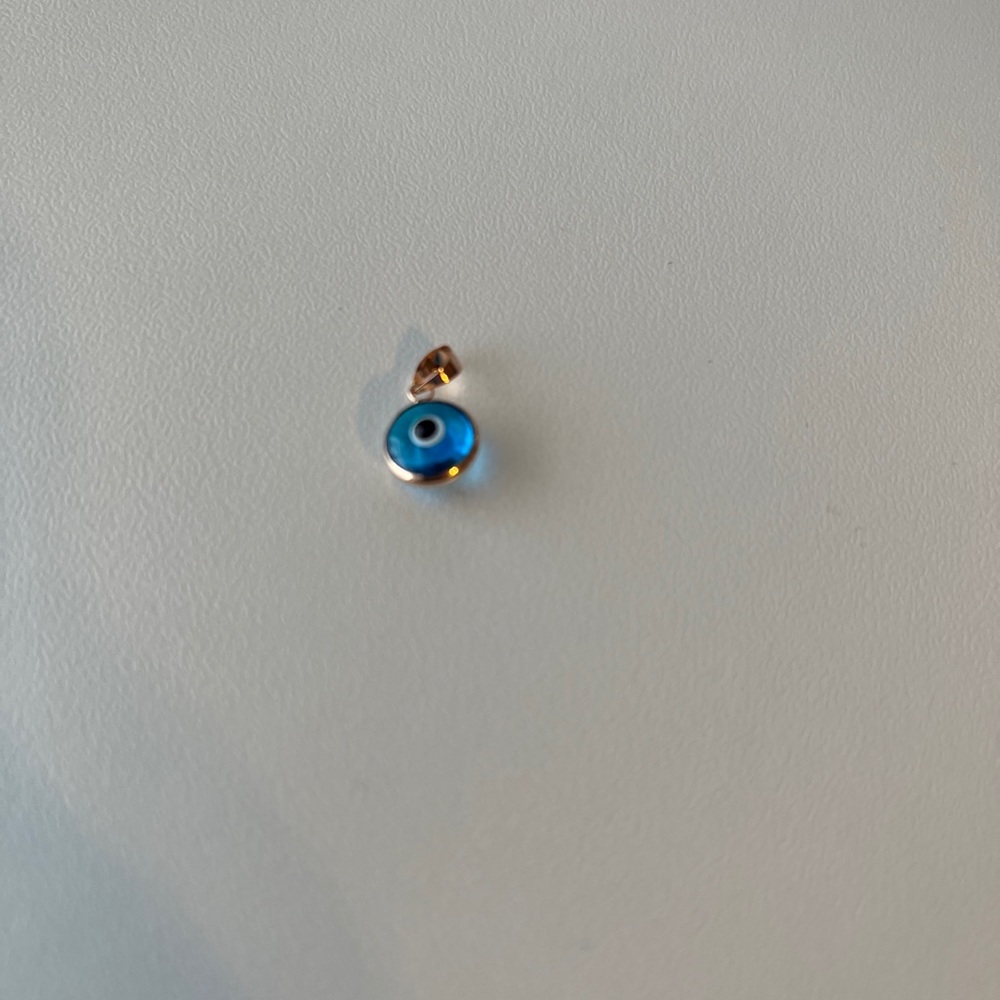 - Solid 14k /585 Yellow Gold Evil Eye Pendant Luck, New